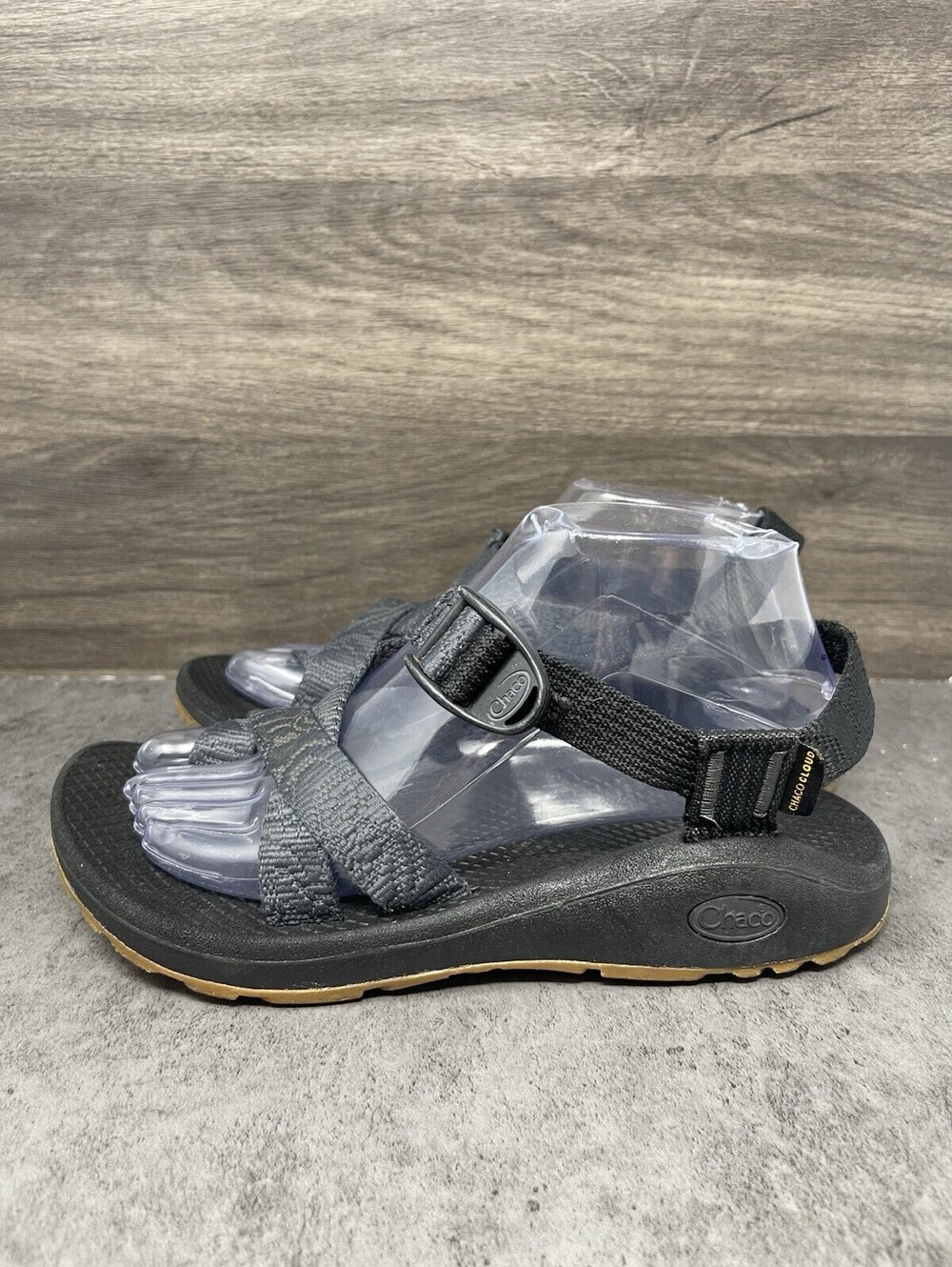 Chaco Z Cloud Sandals Womens Size 8 Black Gum Bottom Strap Walking